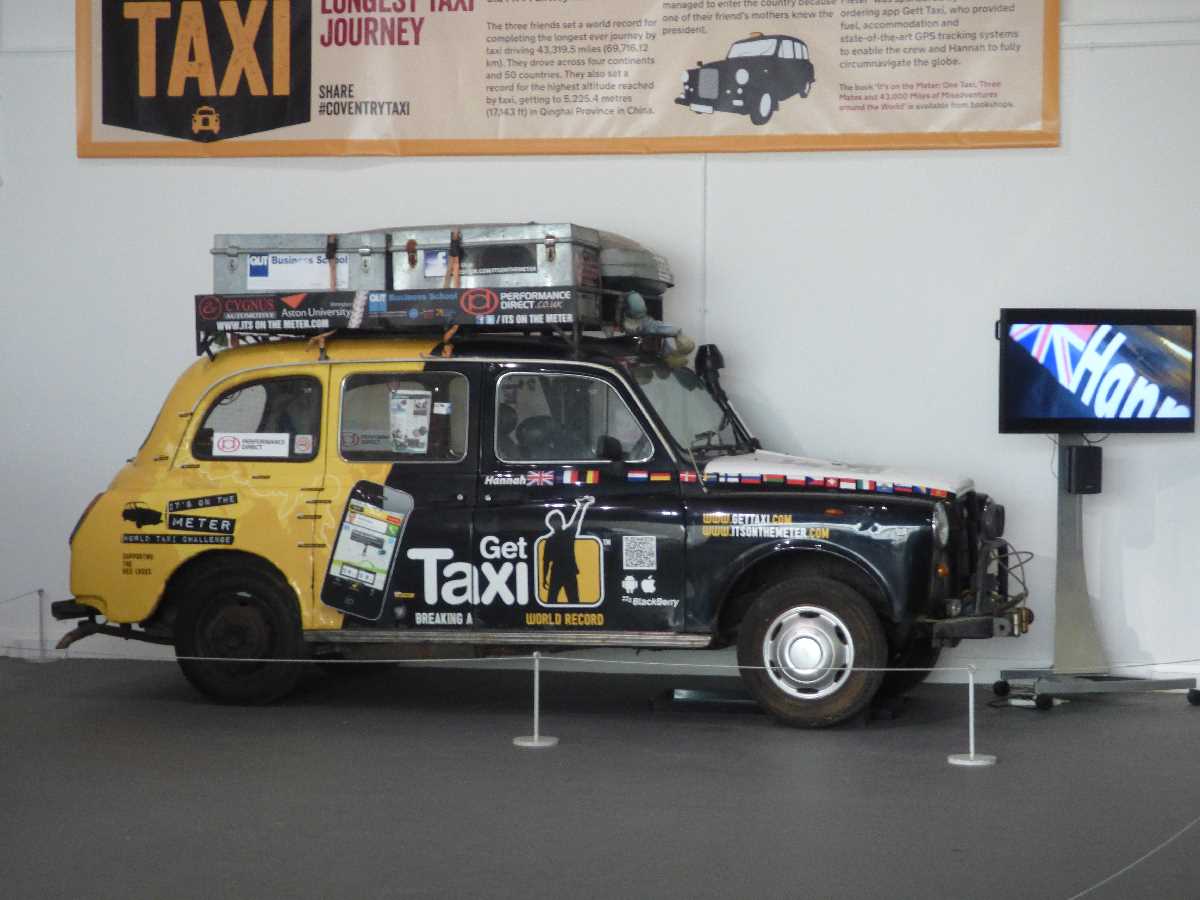 Taxi exhibition at the Coventry Transport Museum in 2019